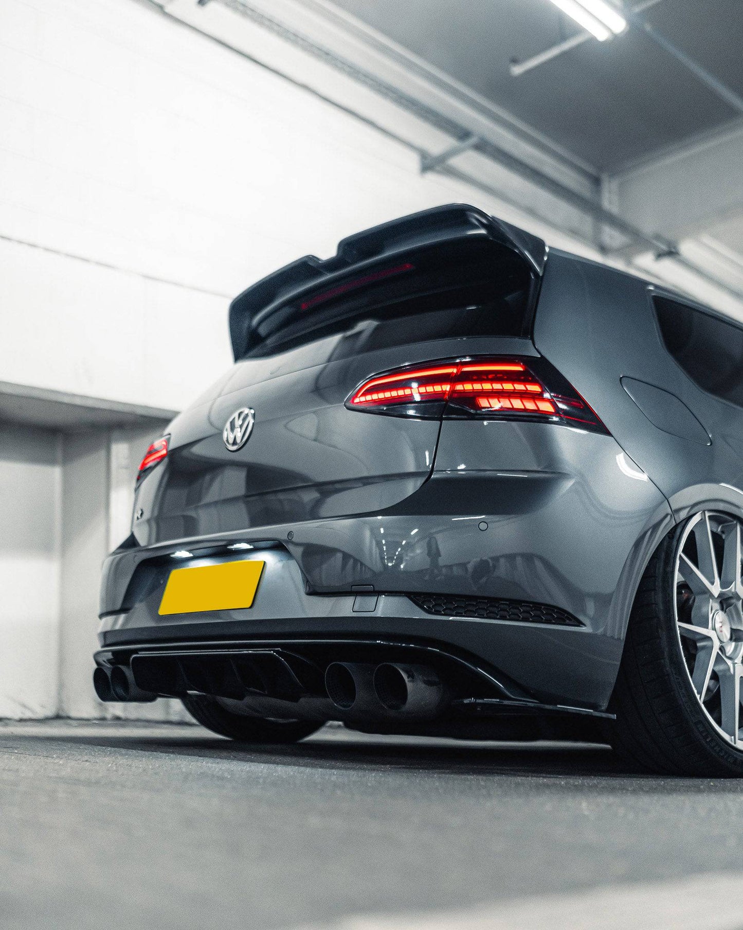 VW Golf R Mk7.5 EVO-1 Gloss Black Rear Diffuser by ZAERO (2017-2020)