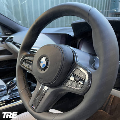 TRE Pre-Preg Carbon Fibre Steering Wheel Trim Accent for BMW M Sport Models (2018+, F40 F44 G20 G21 G42 G30)