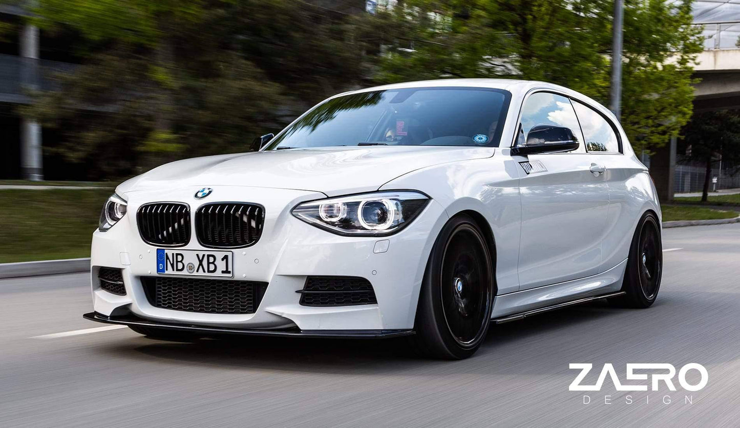 BMW 1 Series F20 Pre-LCI EVO-1 Gloss Black Front Splitter by ZAERO (2011-2015)