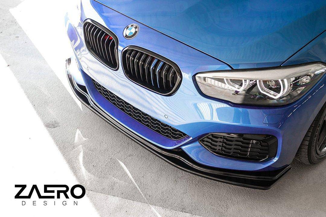 BMW 1 Series F20 F21 LCI EVO-1 Gloss Black Front Splitter by ZAERO (2015-2019)