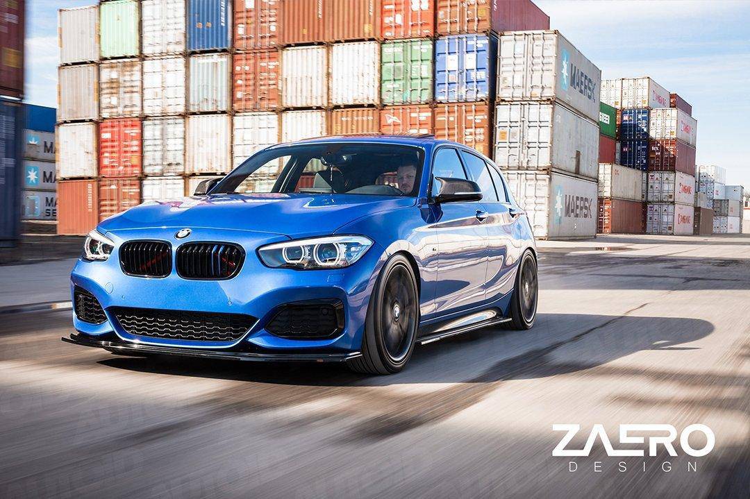 BMW 1 Series F20 F21 LCI EVO-1 Gloss Black Front Splitter by ZAERO (2015-2019)