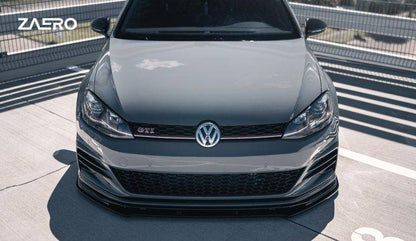 VW Golf GTI TCR EVO-1 Gloss Black Front Splitter by ZAERO (2017-2019, Mk7.5)