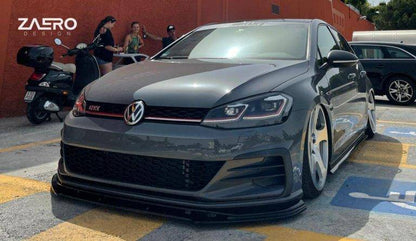 VW Golf GTI TCR EVO-1 Gloss Black Front Splitter by ZAERO (2017-2019, Mk7.5)