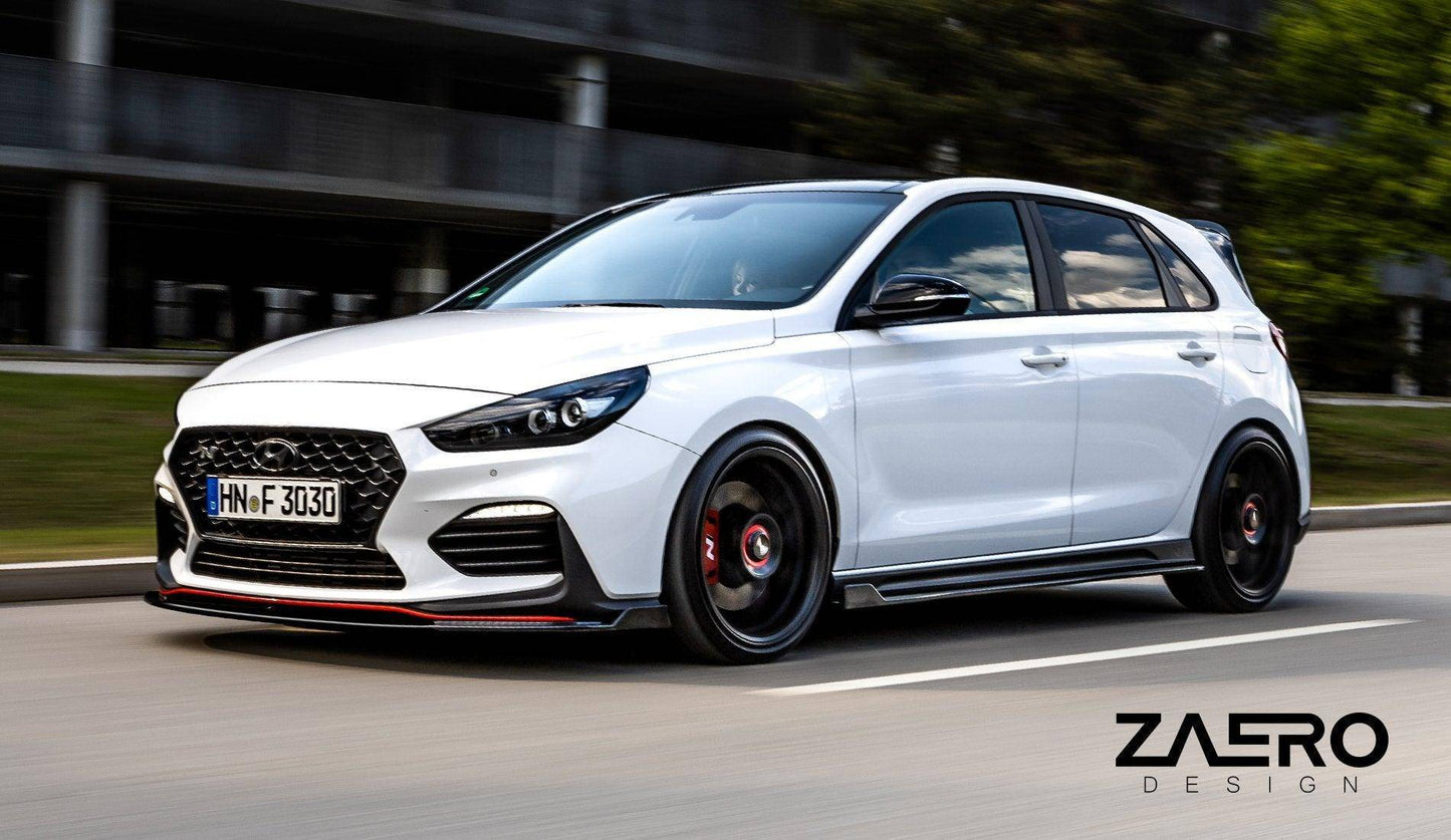 Hyundai i30 N EVO-1 Gloss Black Side Skirts by ZAERO (2018+, PD)