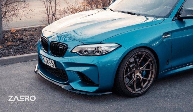 BMW M2 F87 EVO-S Gloss Black Front Splitter by ZAERO (2015-2018)