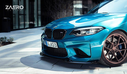 BMW M2 F87 EVO-S Gloss Black Front Splitter by ZAERO (2015-2018)