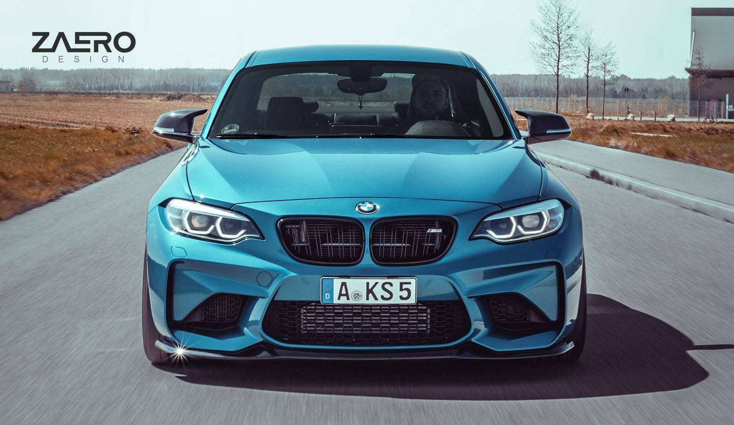 BMW M2 F87 EVO-S Gloss Black Front Splitter by ZAERO (2015-2018)