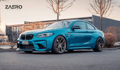 BMW M2 F87 EVO-S Gloss Black Front Splitter by ZAERO (2015-2018)