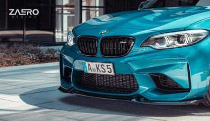 BMW M2 F87 EVO-S Gloss Black Front Splitter by ZAERO (2015-2018)