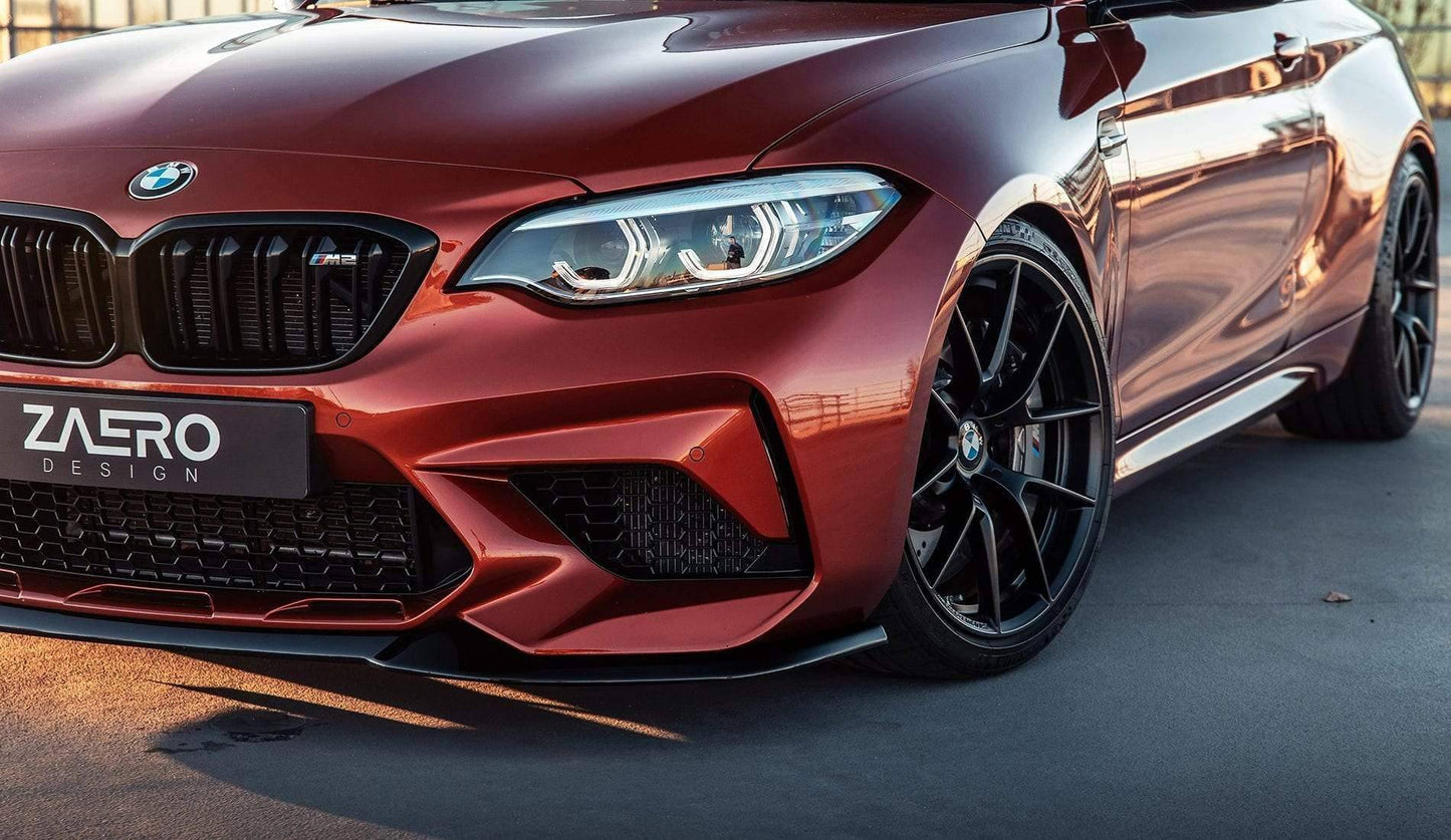 BMW M2 Competition F87 EVO-S Gloss Black Front Splitter by ZAERO (2018-2021)